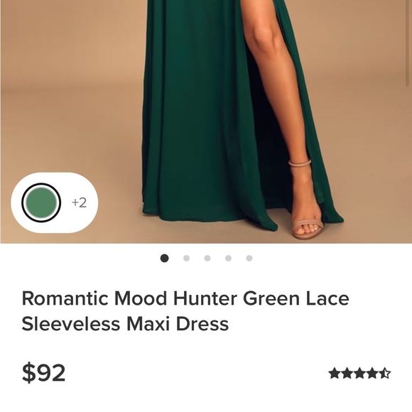 Lulus size small hunter green bridesmaid or wedding guest dress - Picture 2 of 9